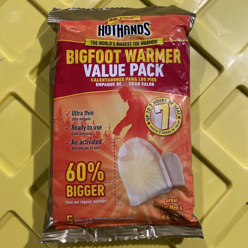 HotHands Adhesive Bigfoot Toe Warmers - 5 Pairs‎ Warmer Heat Value Pack Big Foot